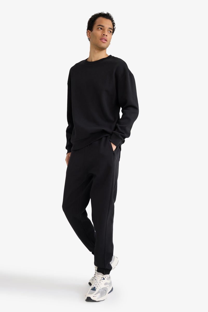 DeFacto Black Man Slim Fit Pique Sweatpants Casual - Image 2